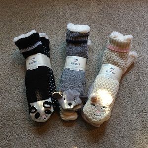 Jane and Bleecker Slipper Socks 3 Packs of 2 Pairs